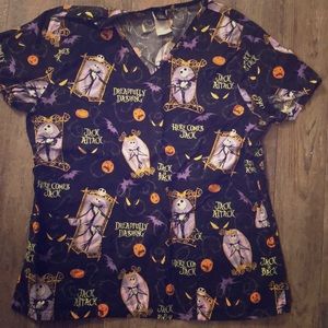 Nightmare before Christmas scrub top